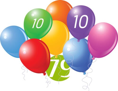 10 anniversary balloons