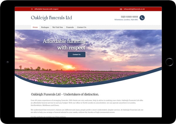 oakleigh funerals website design