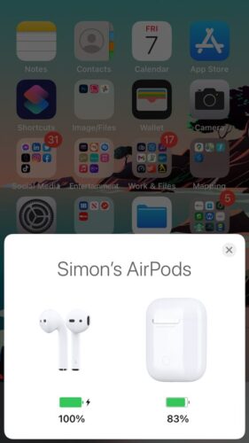 airpods 2 connection screenshot
