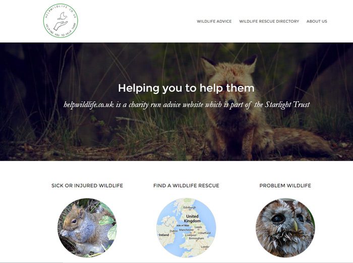 screenshot help wildlife website