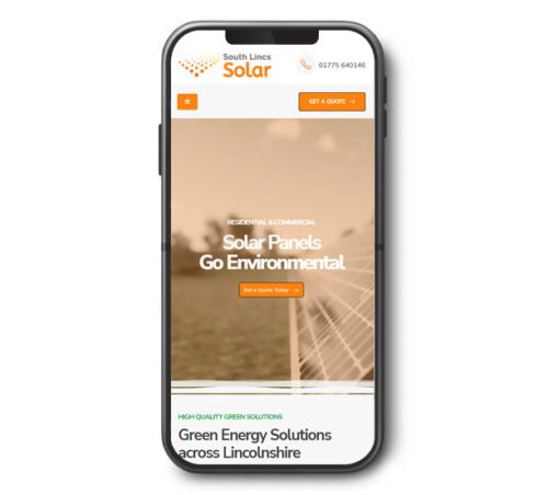 south lincs solar website on mobile