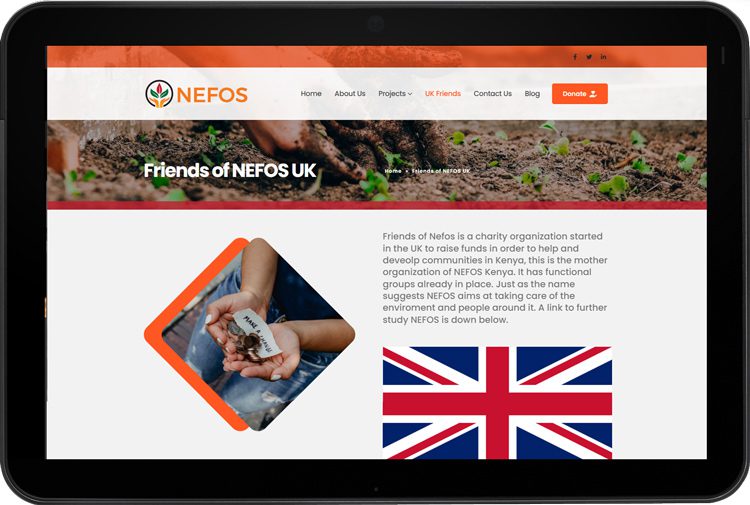 nefos charity website design