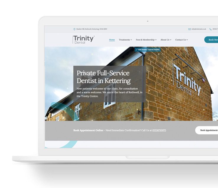 trinity dental website design rothwell