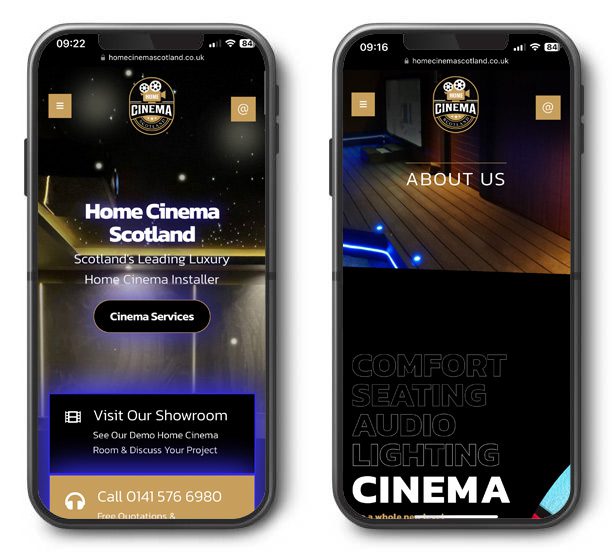 home cinema scotland website designer