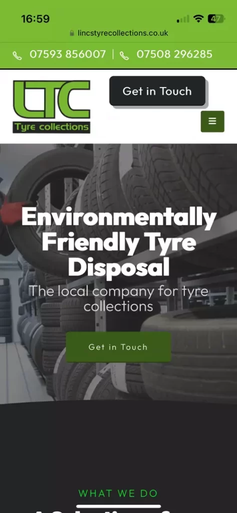 website design lincolnshire lincs tyre collections