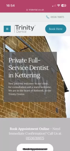 trinity dental website design lincolnshire